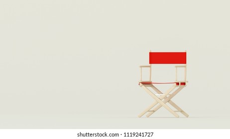 Directors Chair Is Empty - 3d Render Illustrator