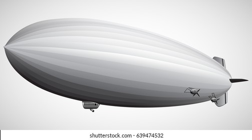 Dirigible Balloon. Vintage Airship Zeppelin.