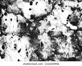 Dirty art. Black and white abstract ink background. Material watercolour design concept. Fragment of artwork. Spots of acrylic paint. with tie dye pattern. Shibori monochrome design.