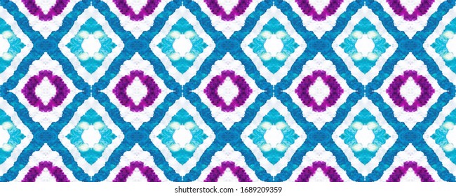 Dirty Art print. Seamless Ethnic Pattern. Motley Color. Watercolor Blur Endless Fabric. Dashiki Style Aquarelle. Violet Light. Endless background. Geometry.