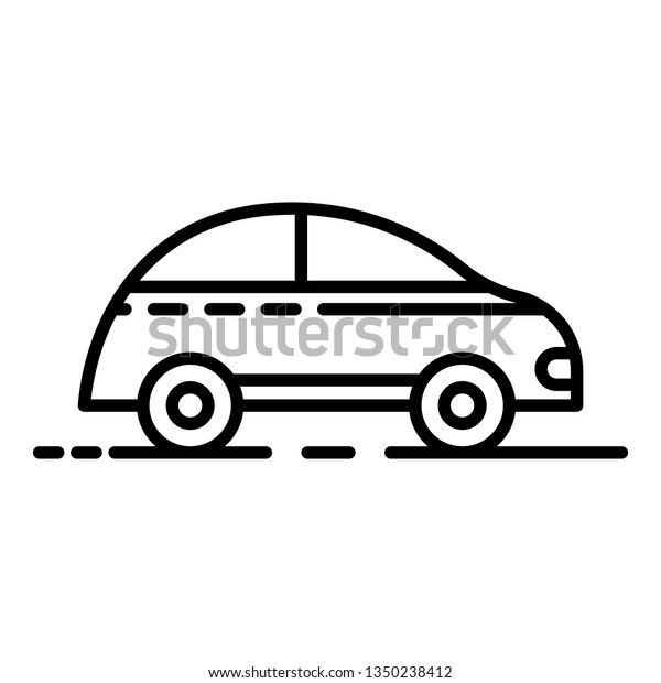 Dirty car icon. Outline dirty car icon for web\
design isolated on white\
background