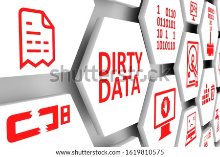 DIRTY DATA concept cell background 3d illustration