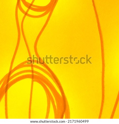 Dirty Modern Artwork. Sunny Carrot Watercolor Design. Yellow Amber Lines Dirty Art Painting. Summer Fire Color Works of Child. Emotional Art. Mustard Pumpkin Stripes