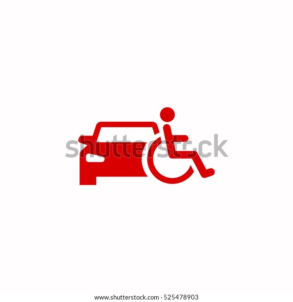 disabled car icon,
isolated, white
background