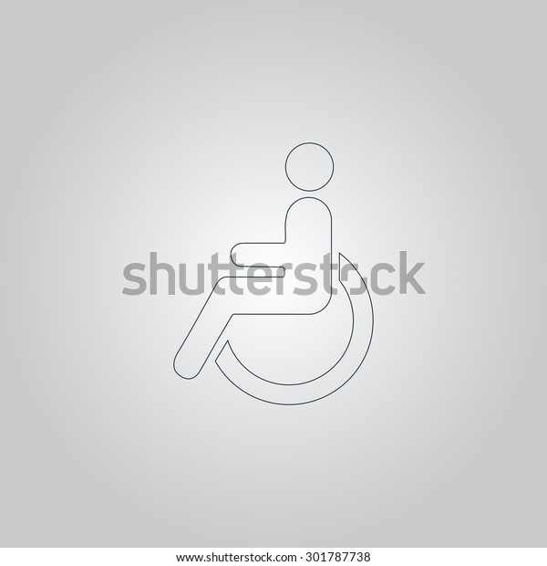 Disabled. Flat web icon or sign isolated on grey\
background. Collection modern trend concept design style \
illustration\
symbol