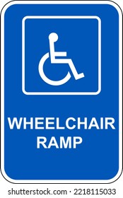 Disabled Handicapped Parking Sign Wheelchair Ramp