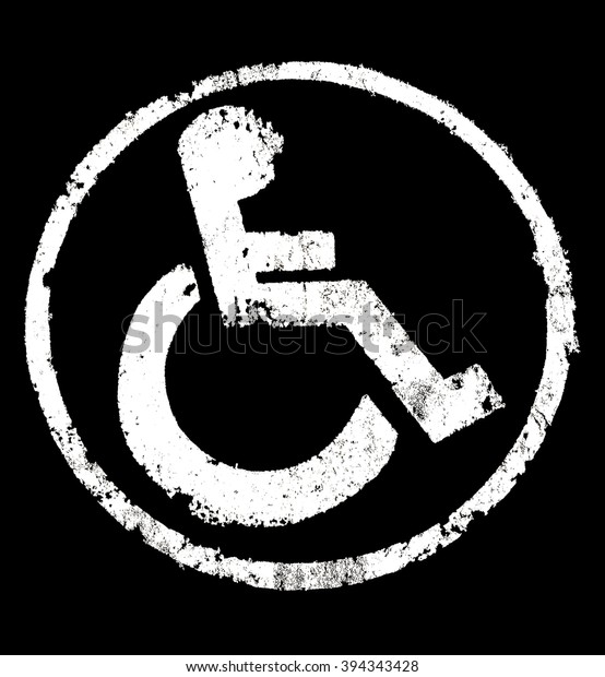 disabled icon sign, isolated\
on black
