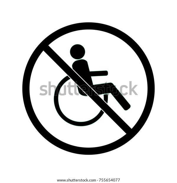 Disabled sign in black circle. Mark\
disability. Icon a place open passage. Symbol paralyzed and human\
on wheelchair. Safety person warning handicapped illustration.\
Design element.\
illustration