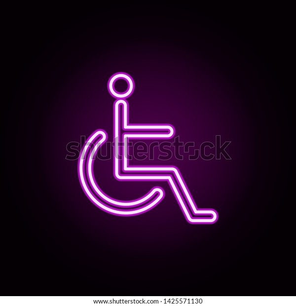 disabled sign neon icon. Elements of Minimal\
universal theme set. Simple icon for websites, web design, mobile\
app, info\
graphics