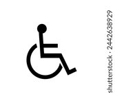 Disabled wheelchair icon. Disable symbol logo, disable handicapped sign isolated on white