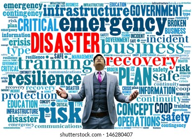 Disaster Recovery Word Cloud For Business And Finance Concept