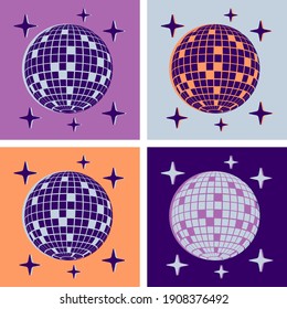 Disco Ball Illustration Pop Art Style