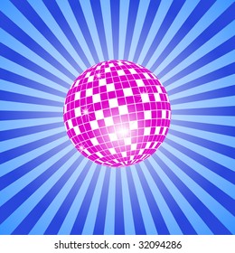 Pink Disco Ball Background Vector Illustration Stock Vector (Royalty ...