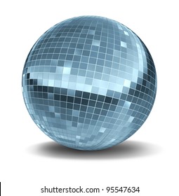 Disco Ball As A Single Mirror Ball Icon Of Fun And Dance Party In A Nightclub Or Dancing Club As A Celebration To Let Loose And Enjoy The Groove Of The Cool Music Beat.