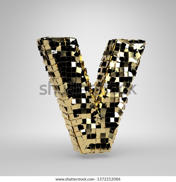 Disco Ball Uppercase Letter V Isolated Stock Illustration 1372212086