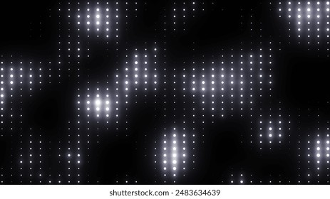 Disco party flashlights. Silver flicker wall lights VJ. Disco wall flashing lights, stage shows, night clubs, LED screens, disco parties, glamour, and fashion events. DJ pop music - Powered by Shutterstock