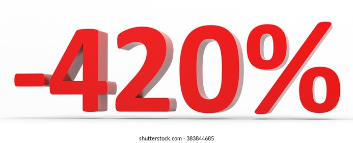 Discount 420 Percent Off Sale. 3D Illustration.