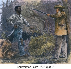 Discovery Of Nat Turner ( 1800- 1831) By Benjamin Phipps On October 30, 1831, Engraving By William Henry Shelton (1840-1890) With Modern Color.