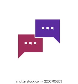 Discussion Speech Bubbles Icon. Online Chatting Icon Isolated On White Background