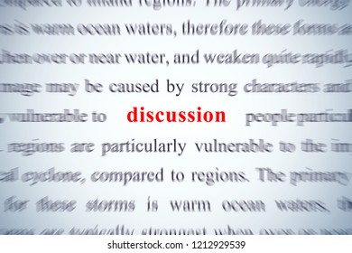 discussion word, concept on focusdiscussion word, concept on focus