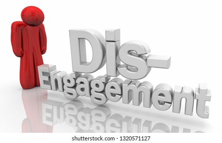 Disengagement Sad Person Left Out Words 3d Illustration