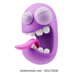 Disgust Emoticon Face 3d Rendering Stock Illustration 421174372 ...