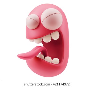 Disgust Emoticon Face 3d Rendering Stock Illustration 421174372 ...