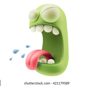 Upset Emoji Cartoon 3d Rendering Stock Illustration 421174246 ...