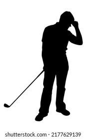 Disgusted Angry Golfer Series - Bad Iron Shot Player Fist Against Forehead