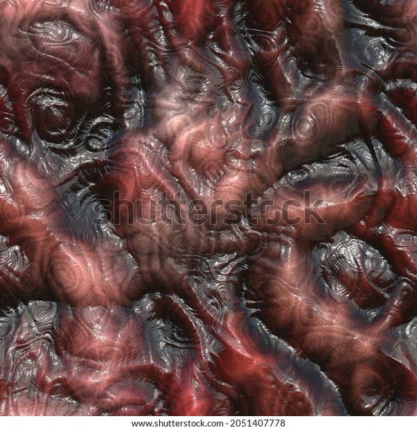 Disgusting horror seamless tile of organic\
intestine guts texture 3D\
illustration