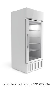 Display Fridge On White Background