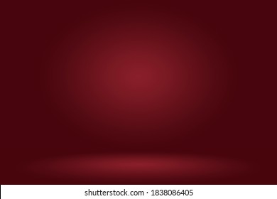 Display products blood red color gradient spotlight room texture background. Studio backdrop wallpaper light room wall red maroon and empty space.  Bloodstone color of the year 2021 code 011-27-26