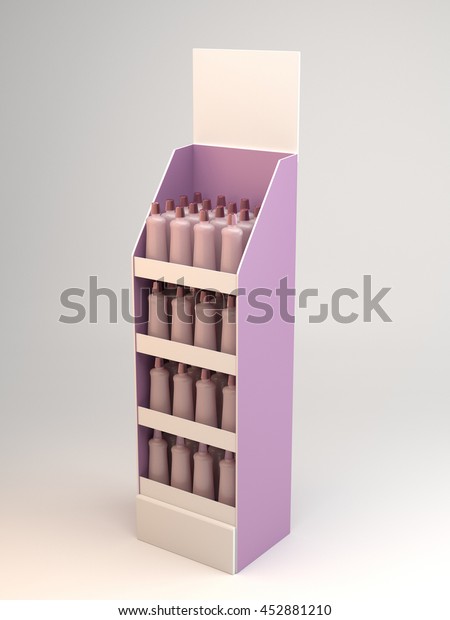 Download Display Stand Mockup Template Lots Cosmetics Stock Illustration 452881210