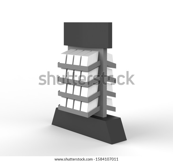 Display stand,\
retail display stand for product , display stands isolated on white\
background. 3d\
illustration