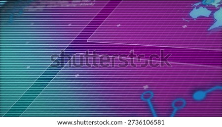 Displaying neon interface graphic occupying center in virtual UI, with cyan globe and circuit nodes. Gradient, teal, magenta, scanlines, panels, outlines, markers