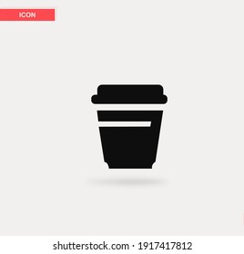 
Disposable Coffee Cup Icon On A Gray Background