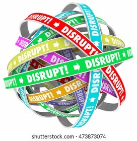 Disrupt Change Upset Status Quo Loop Process 3d Illustration