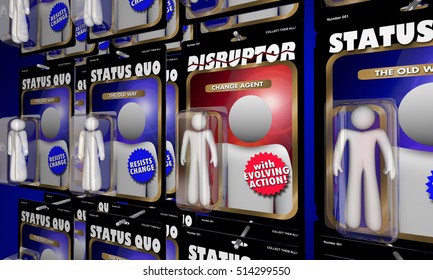 Disruptor Action Figure Change Agent Vs Status Quo 3d Illustration