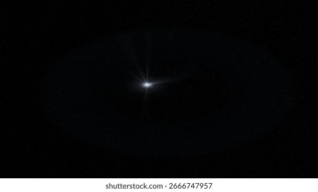 A distant star bursts forth a beacon of hope in the vast cosmic night casting light upon countless celestial bodies in