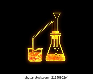 Distiller Moonshine Distill Fires Flames Icon Logo Symbol, 3d Illustration