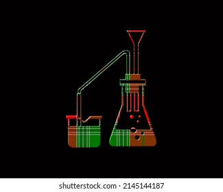 Distiller Moonshine Distill Symbol Plaid Pattern Icon Logo, 3d Illustration