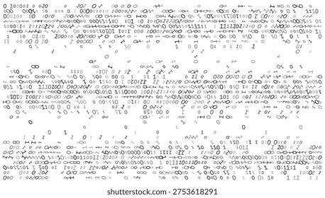 Distinct horizontal bands of binary code create a structured landscape of information processing. This organized linear composition illustrates the concept of segmented data storage and systematic network transmission.