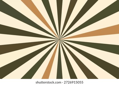 Distorted radial stripe pattern creating dynamic visual effect using muted earthy colors brown green and off white perfect for nostalgic graphic design projects