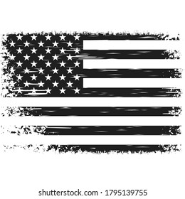 Distressed American Flag Black White Stock Illustration 1795139755 ...