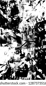 Distressed background in black and white texture with  dark spots, scratches and lines. Abstract illustration