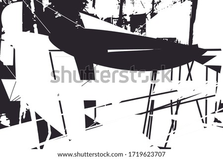 Distressed background in black and white texture with  grass, scratches and lines. Abstract illustration.