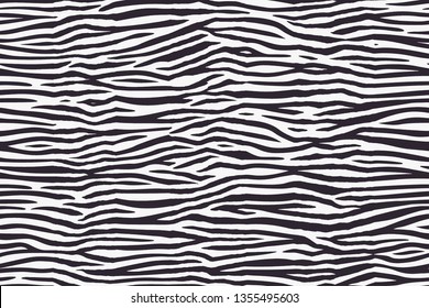 Distressed Black Andy White Zebra Stripe Animal Skin Seamless Pattern Background