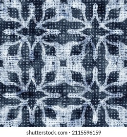 Distressed Chambray Textured Kaleidoscope Pattern