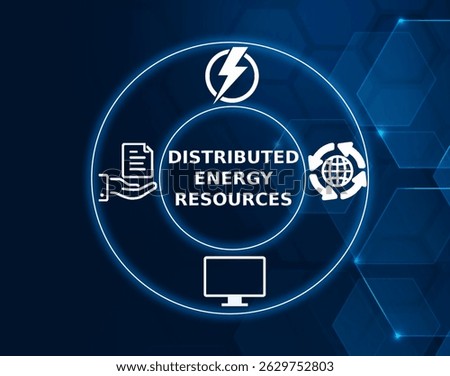 distributed energy resources tech concept.Small-scale energy generation or storage systems that are distributed across various locations rather than centralized.
