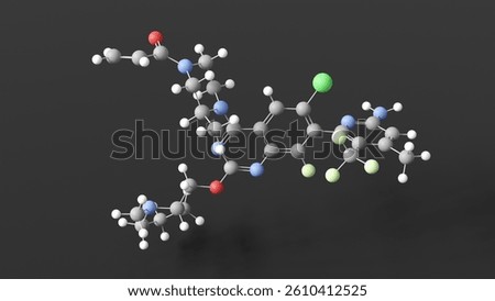 divarasib molecule 3d, molecular structure, ball and stick model, structural chemical formula antineoplastic agents